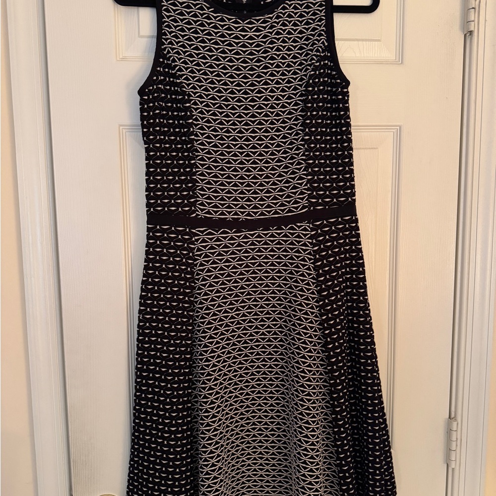 Alfani Black and White Geometric Midi Dress